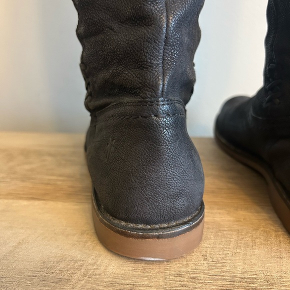 Frye Celia x Stitch Tall Riding Boots Womens Size 6B Black Leather Pull on - Picture 8 of 16